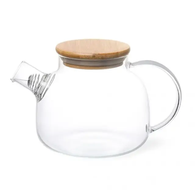 Ceainic pentru infuzare cu capac din bambus, 1000 ml.