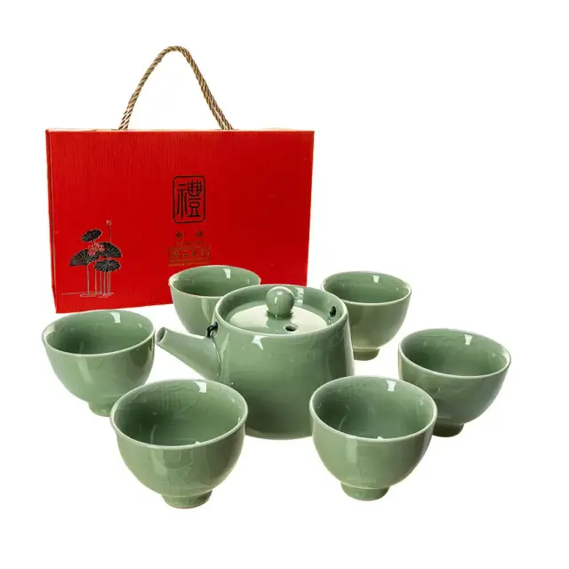 Set de ceai «Gheață Verde» (ceainic 230 ml + 6 boluri a câte 45 ml)