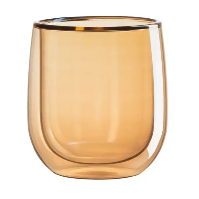 Набор чашек Amber с двойными стенками, 250 мл., 2 шт., боросиликатное стекло