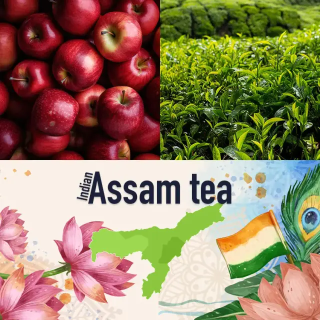 Ceai verde indian cu aromă de măr, regiunea Assam