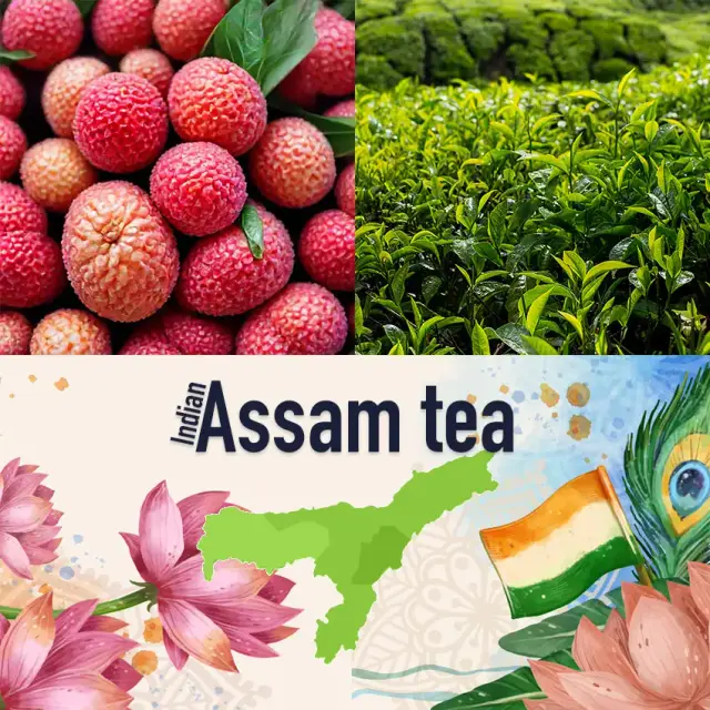 Ceai verde indian cu aromă de litchi, regiunea Assam