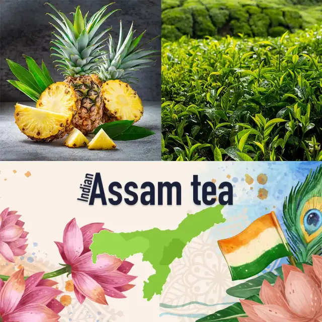 Ceai verde indian cu aromă de ananas, regiunea Assam